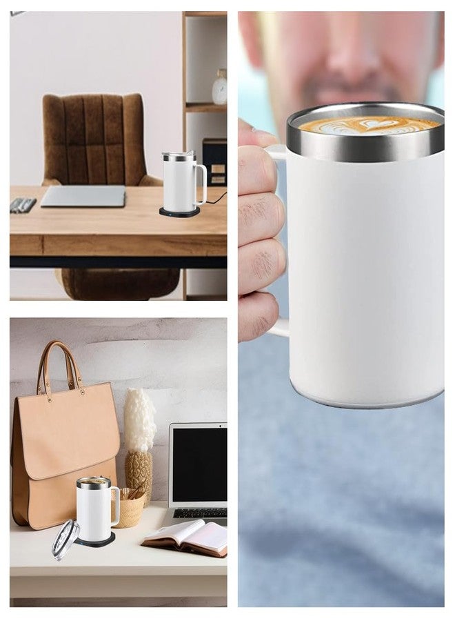 WOOLALA Smart Coffee Mug Warmer & Mug Set with Auto-Off Self-Heating Mug for Coffee Tea Milk Temperature Control Cup Warmer for Desk Home Office Use 304 Stainless Steel 11oz - Image 4